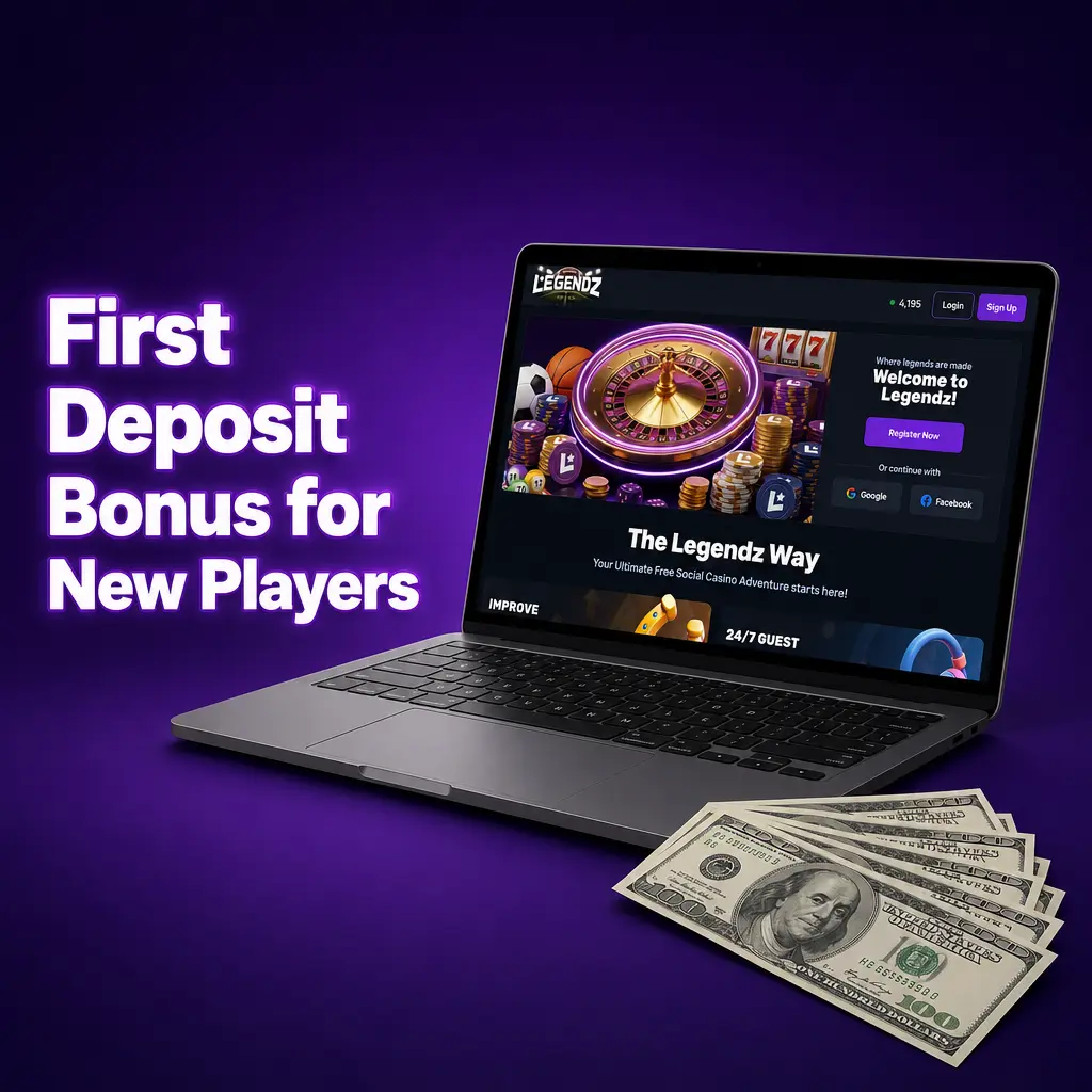 New player claiming first deposit bonus at Legendz Casino
