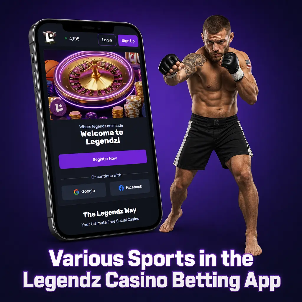 Sports and leagues available in the Legendz Casino app